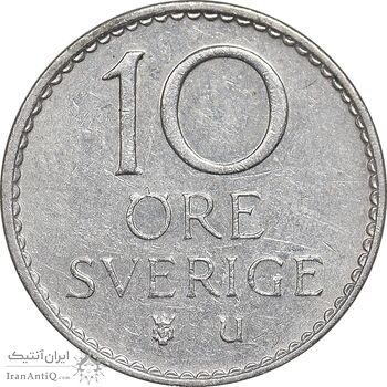 سکه 10 اوره 1973 گوستاو ششم - AU50 - سوئد