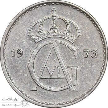 سکه 10 اوره 1973 گوستاو ششم - AU50 - سوئد