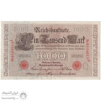 اسکناس 1000 مارک 1910 ویلیام دوم - تک - VF30 - آلمان