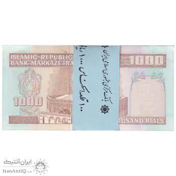 بسته اسکناس 1000 ریال (نوربخش - عادلی) امضا کوچک - شماره بزرگ - شماره دوقلو - UNC - جمهوری اسلامی