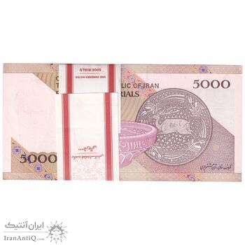 بسته اسکناس 5000 ریال امام (کرباسیان - سیف) - شماره دوقلو - UNC - جمهوری اسلامی