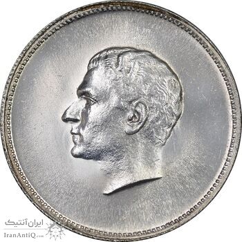 مدال یادبود نقره منشور کوروش بزرگ 1350 - AU58 - محمد رضا شاه