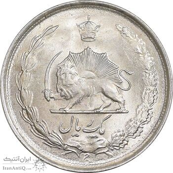سکه 1 ریال 1323 نقره - MS62 - محمد رضا شاه