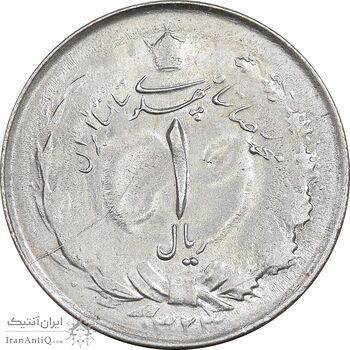سکه 1 ریال 1323 نقره - AU53 - محمد رضا شاه