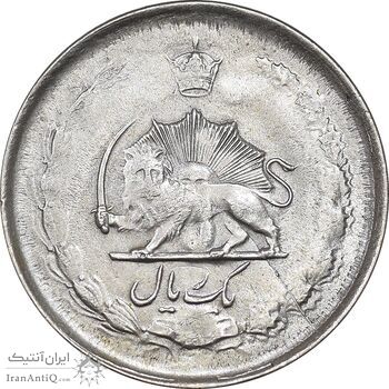 سکه 1 ریال 1323 نقره - AU53 - محمد رضا شاه