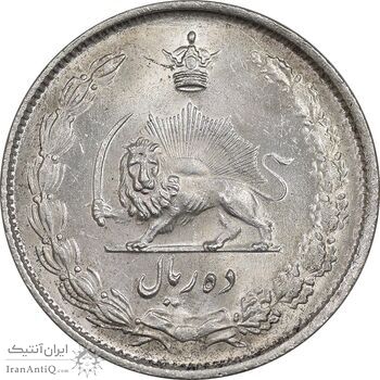 سکه 10 ریال 1324 - MS63 - محمد رضا شاه