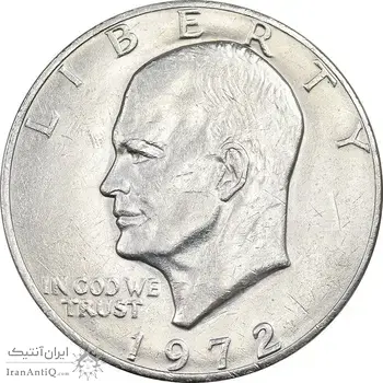 سکه یک دلار 1972 آیزنهاور - AU50 - آمریکا
