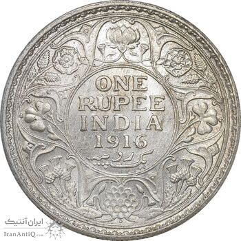 سکه 1 روپیه 1916 جرج پنجم - MS63 - هند