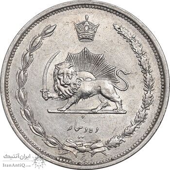 سکه 10 دینار 1310 نیکل - AU58 - رضا شاه