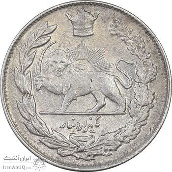 سکه 1000 دینار 1307 تصویری - AU55 - رضا شاه