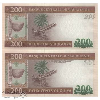 اسکناس 200 اوقیه 2013 جمهوری اسلامی - جفت - UNC62 - موریتانی