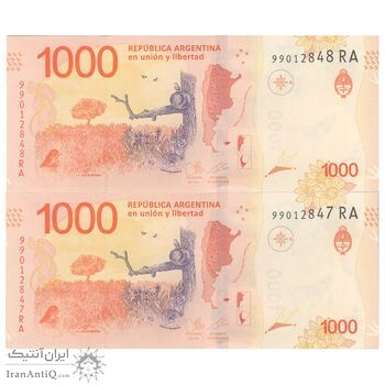 اسکناس 1000 پزو بدون تاریخ (2020-2022) جمهوری فدرال - جفت - UNC63 - آرژانتین