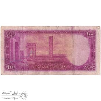 اسکناس 100 ریال سری سوم - تک - VF20 - محمد رضا شاه