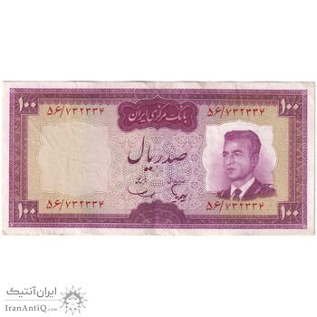 اسکناس 100 ریال (هویدا - سمیعی) - تک - EF40 - محمد رضا شاه