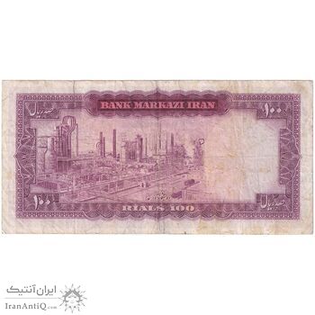 اسکناس 100 ریال (آموزگار - فرمان فرماییان) نوشته قرمز - تک - VF30 - محمد رضا شاه