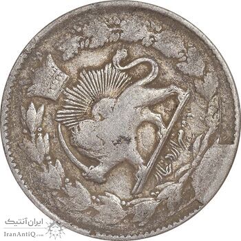 سکه 2000 دینار تاریخ نامشخص صاحبقران - ارور مکرر پشت سکه - VF25 - ناصرالدین شاه