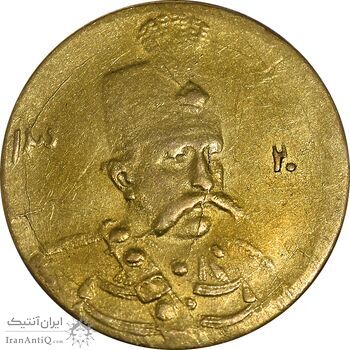 سکه طلا 5000 دینار 1320 تصویری - MS62 - مظفرالدین شاه