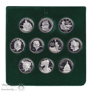 مجموعه 10 عددی یادبود مدال های دلار آمریکا - PF68 - گلدکوئست