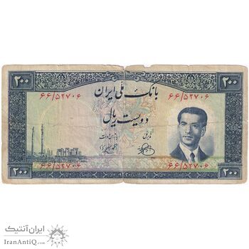 اسکناس 200 ریال 1330 - تک - F - محمد رضا شاه