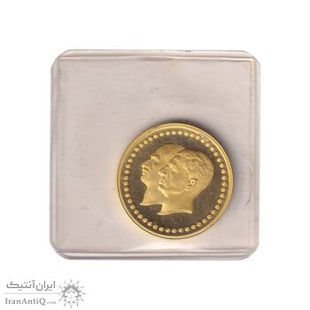 مدال طلا 2.5 گرمی بانک ملی - با پلمپ فابریک - PF65 - محمد رضا شاه