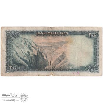 اسکناس 200 ریال سری سوم - تک - VF30 - محمد رضا شاه