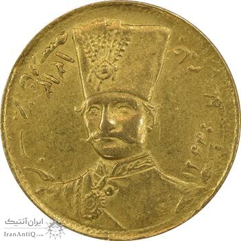 سکه طلا 1 تومان 1313 و 1310 - دو تاریخ - MS62 - ناصرالدین شاه