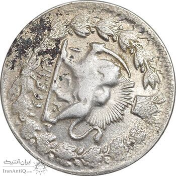 سکه 2 قران 1322 - 13202 ارور تاریخ - AU50 - مظفرالدین شاه