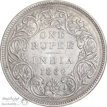 سکه 1 روپیه 1862 ویکتوریا - AU50 - هند