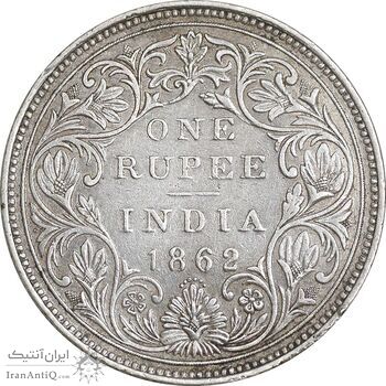 سکه 1 روپیه 1862 ویکتوریا - EF45 - هند