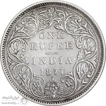 سکه 1 روپیه 1877 ویکتوریا - EF45 - هند