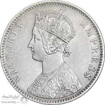 سکه 1 روپیه 1887 ویکتوریا - AU55 - هند