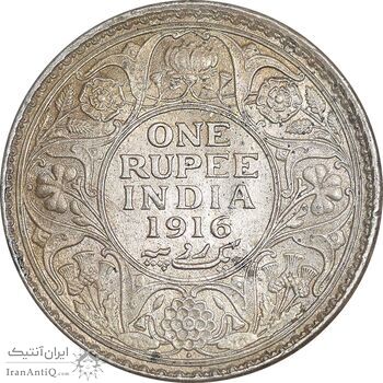 سکه 1 روپیه 1916 جرج پنجم - AU58 - هند