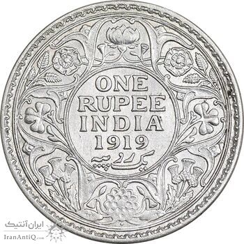 سکه 1 روپیه 1919 جرج پنجم - AU55 - هند
