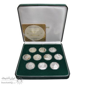 مجموعه 10 عددی یادبود مدال های دلار آمریکا - PF68 - گلدکوئست