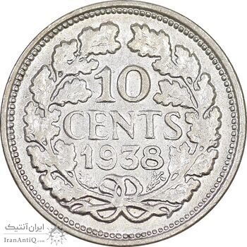 سکه 10 سنت 1938 ویلهلمینا - AU55 - هلند
