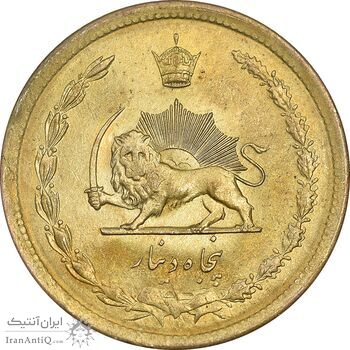 سکه 50 دینار 1334 برنز - MS63 - محمد رضا شاه