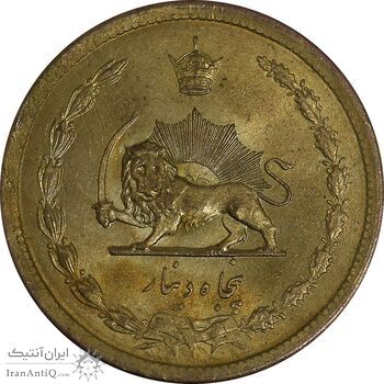سکه 50 دینار 1334 برنز - MS63 - محمد رضا شاه