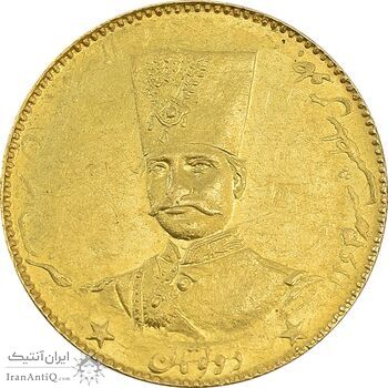 سکه طلا 2 تومان 1297 تصویری - AU58 - ناصرالدین شاه