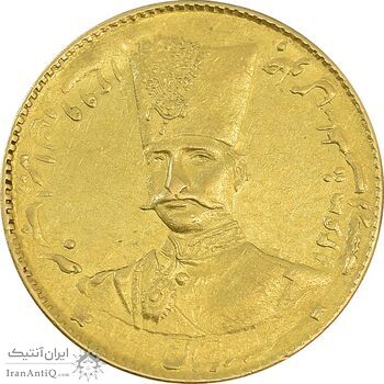 سکه طلا 2 تومان 1299 تصویری - AU58 - ناصرالدین شاه