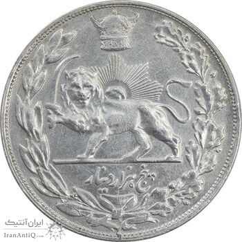 سکه 5000 دینار 1306T تصویری - VF35 - رضا شاه