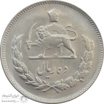سکه 10 ریال 1345 - MS63 - محمد رضا شاه سکه 10 ریال 1345 - MS63 - محمد رضا شاه