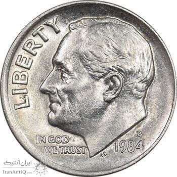 سکه 1 دایم 1984P روزولت - AU58 - آمریکا