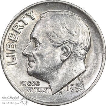 سکه 1 دایم 1984P روزولت - AU58 - آمریکا
