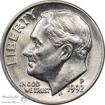 سکه 1 دایم 1992P روزولت - MS61 - آمریکا