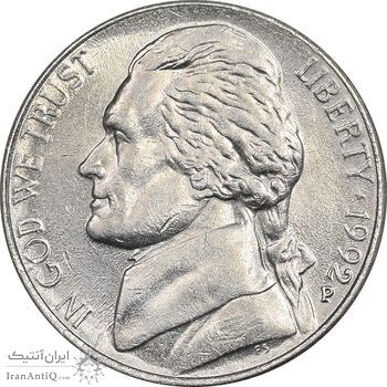 سکه 5 سنت 1992P جفرسون - MS61 - آمریکا