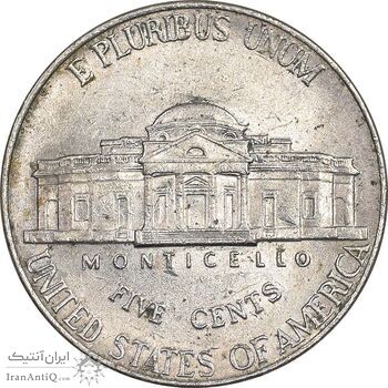 سکه 5 سنت 2002D جفرسون - AU58 - آمریکا