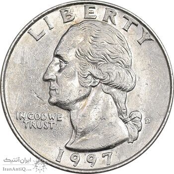 سکه کوارتر دلار 1997 واشنگتن - AU55 - آمریکا