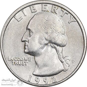 سکه کوارتر دلار 1992P واشنگتن - AU50 - آمریکا