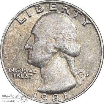سکه کوارتر دلار 1981P واشنگتن - AU55 - آمریکا