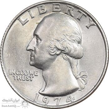 سکه کوارتر دلار 1974 واشنگتن - AU58 - آمریکا